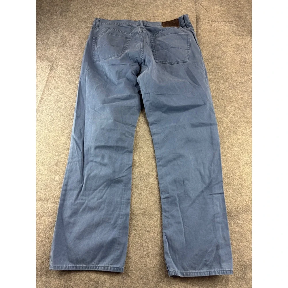 Polo Ralph Lauren Blue Twill Straight Leg Chino Pants Cotton Mens 36x30 Prep SEE